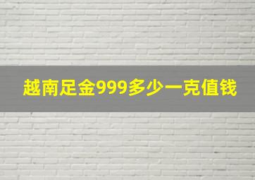 越南足金999多少一克值钱