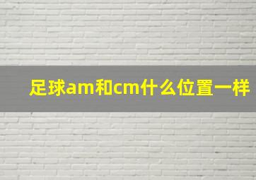 足球am和cm什么位置一样