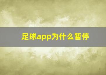 足球app为什么暂停