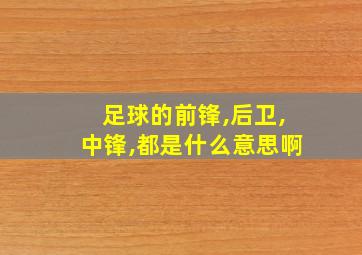 足球的前锋,后卫,中锋,都是什么意思啊