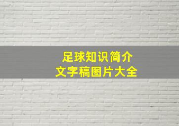 足球知识简介文字稿图片大全