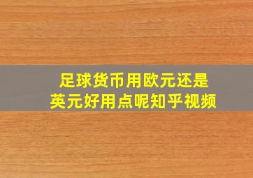 足球货币用欧元还是英元好用点呢知乎视频