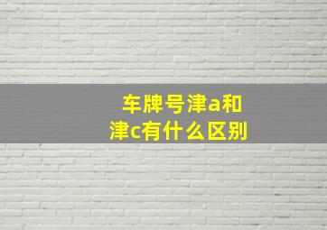 车牌号津a和津c有什么区别