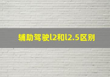 辅助驾驶l2和l2.5区别