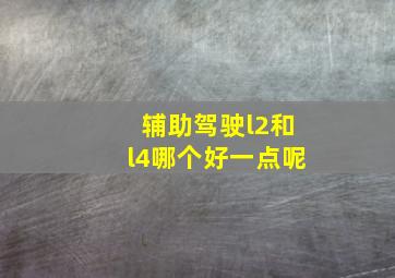 辅助驾驶l2和l4哪个好一点呢