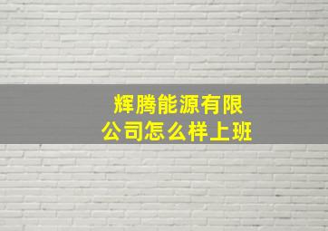 辉腾能源有限公司怎么样上班