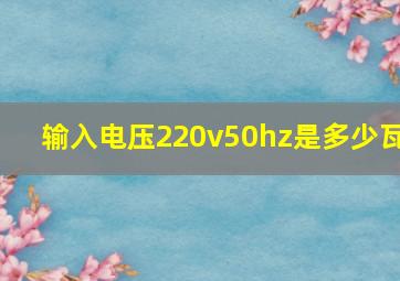 输入电压220v50hz是多少瓦