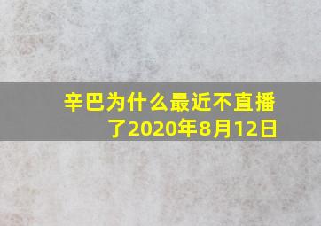 辛巴为什么最近不直播了2020年8月12日