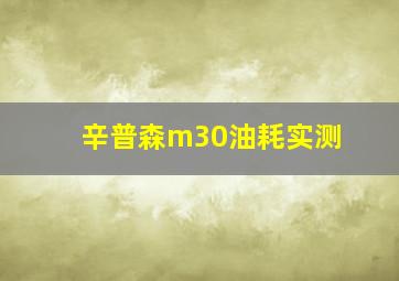 辛普森m30油耗实测