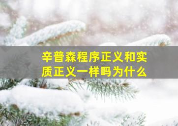 辛普森程序正义和实质正义一样吗为什么