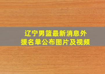 辽宁男篮最新消息外援名单公布图片及视频