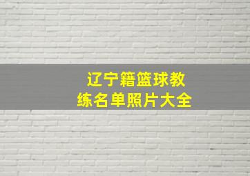 辽宁籍篮球教练名单照片大全