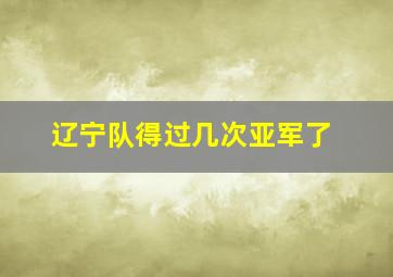 辽宁队得过几次亚军了