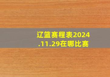 辽篮赛程表2024.11.29在哪比赛