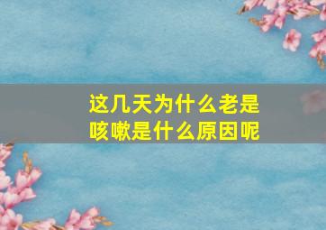 这几天为什么老是咳嗽是什么原因呢