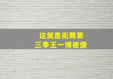 这就是街舞第三季王一博被撩