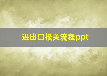 进出口报关流程ppt