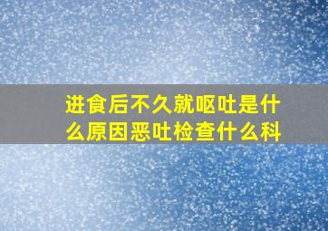 进食后不久就呕吐是什么原因恶吐检查什么科