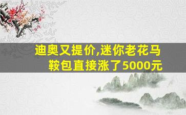 迪奥又提价,迷你老花马鞍包直接涨了5000元