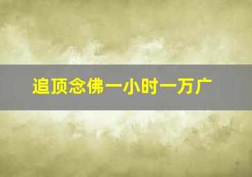 追顶念佛一小时一万广