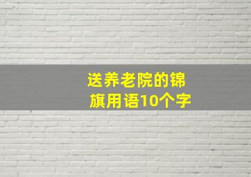 送养老院的锦旗用语10个字