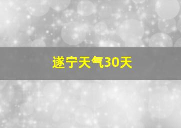 遂宁天气30天