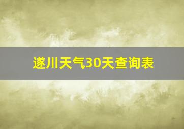 遂川天气30天查询表