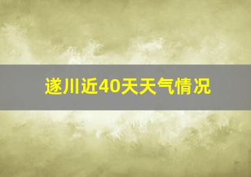 遂川近40天天气情况