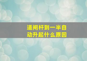 道闸杆到一半自动升起什么原因