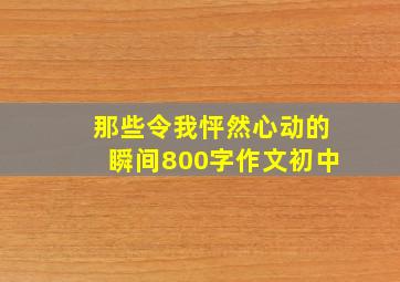 那些令我怦然心动的瞬间800字作文初中