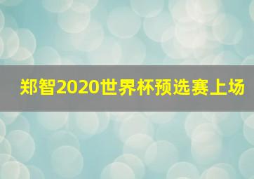 郑智2020世界杯预选赛上场