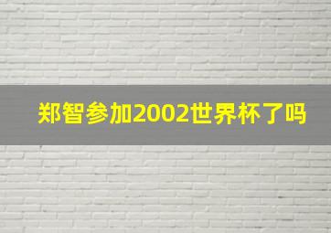 郑智参加2002世界杯了吗