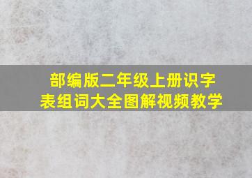 部编版二年级上册识字表组词大全图解视频教学