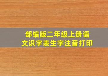 部编版二年级上册语文识字表生字注音打印