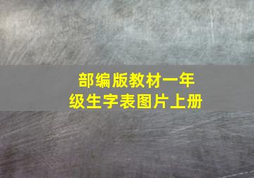 部编版教材一年级生字表图片上册