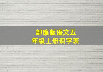 部编版语文五年级上册识字表