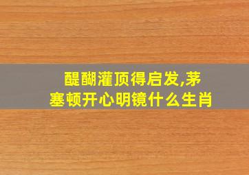 醍醐灌顶得启发,茅塞顿开心明镜什么生肖