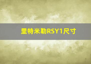 里特米勒RSY1尺寸