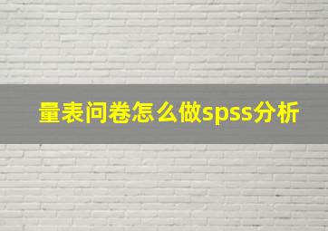 量表问卷怎么做spss分析