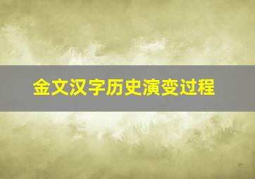 金文汉字历史演变过程