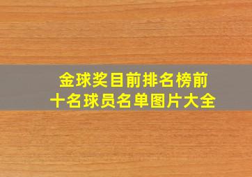 金球奖目前排名榜前十名球员名单图片大全