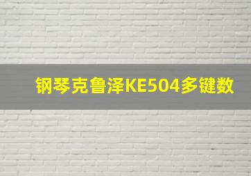 钢琴克鲁泽KE504多键数