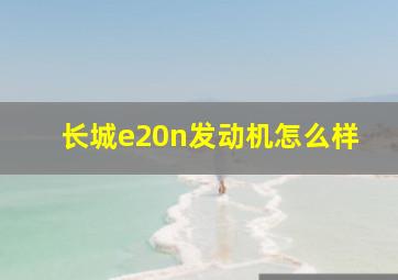 长城e20n发动机怎么样