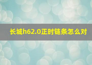 长城h62.0正时链条怎么对