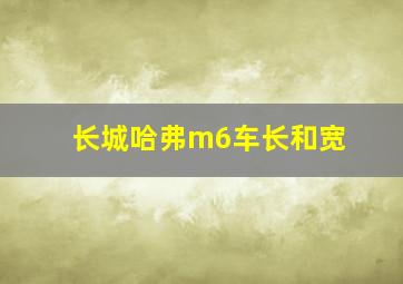 长城哈弗m6车长和宽