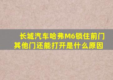 长城汽车哈弗M6锁住前门其他门还能打开是什么原因