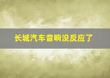 长城汽车音响没反应了