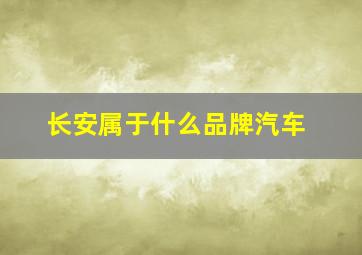 长安属于什么品牌汽车