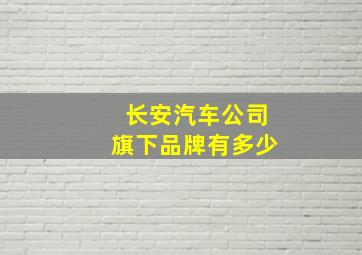 长安汽车公司旗下品牌有多少