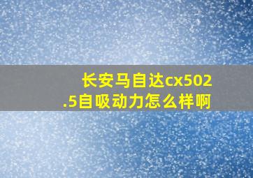 长安马自达cx502.5自吸动力怎么样啊